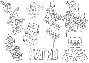 Corey Taylor Flash Sheet Old Sarum Tattoo Salisbury