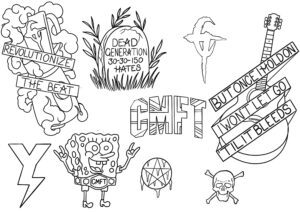 Corey Taylor Flash Sheet Old Sarum Tattoo Salisbury