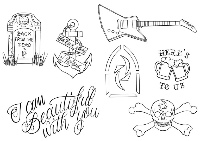 Halestorm Flash Sheet Old Sarum Tattoo and Piercing