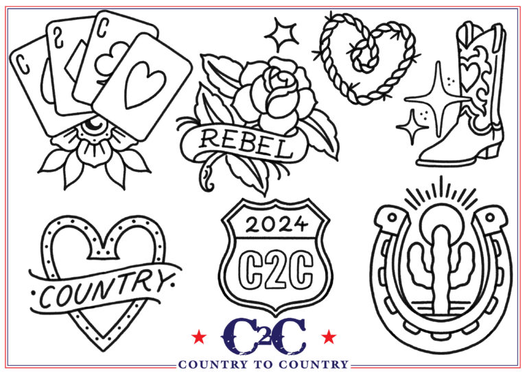 Country to country 2025 old sarum tattoo flash sheet