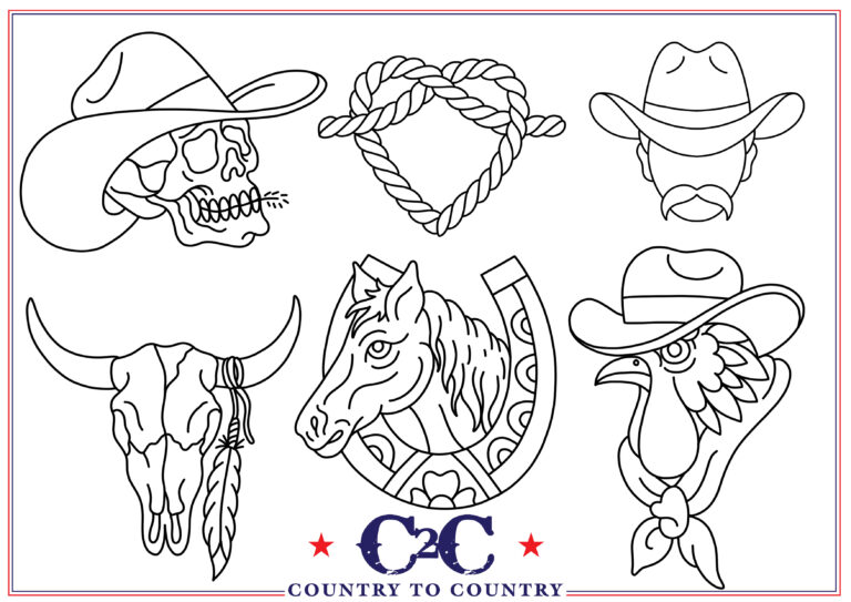 Country to country 2025 old sarum tattoo flash sheet