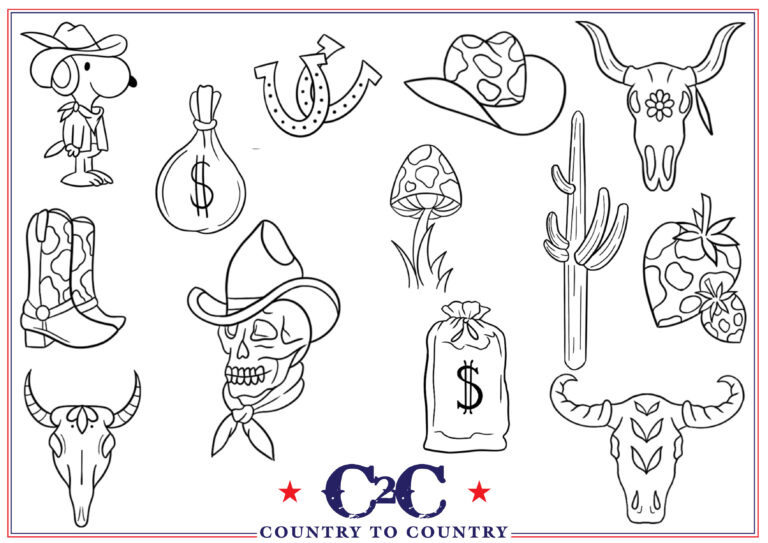 Country to country 2025 old sarum tattoo flash sheet