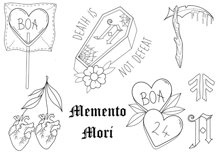 Old Sarum tattoo Bloodstock Flash sheet