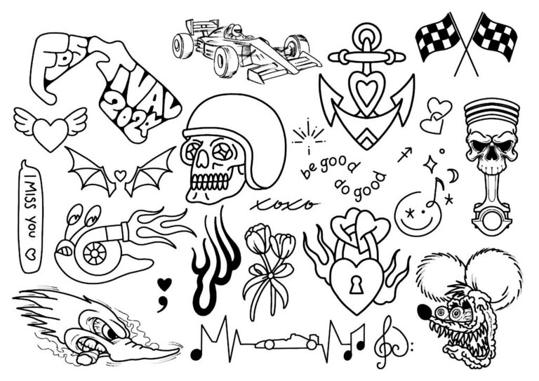 Silverstone Festival Tattoo Flash Old Sarum Tattoo