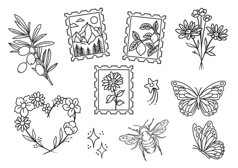 Tattoo Flash sheet Old Sarum Tattoo and piercing