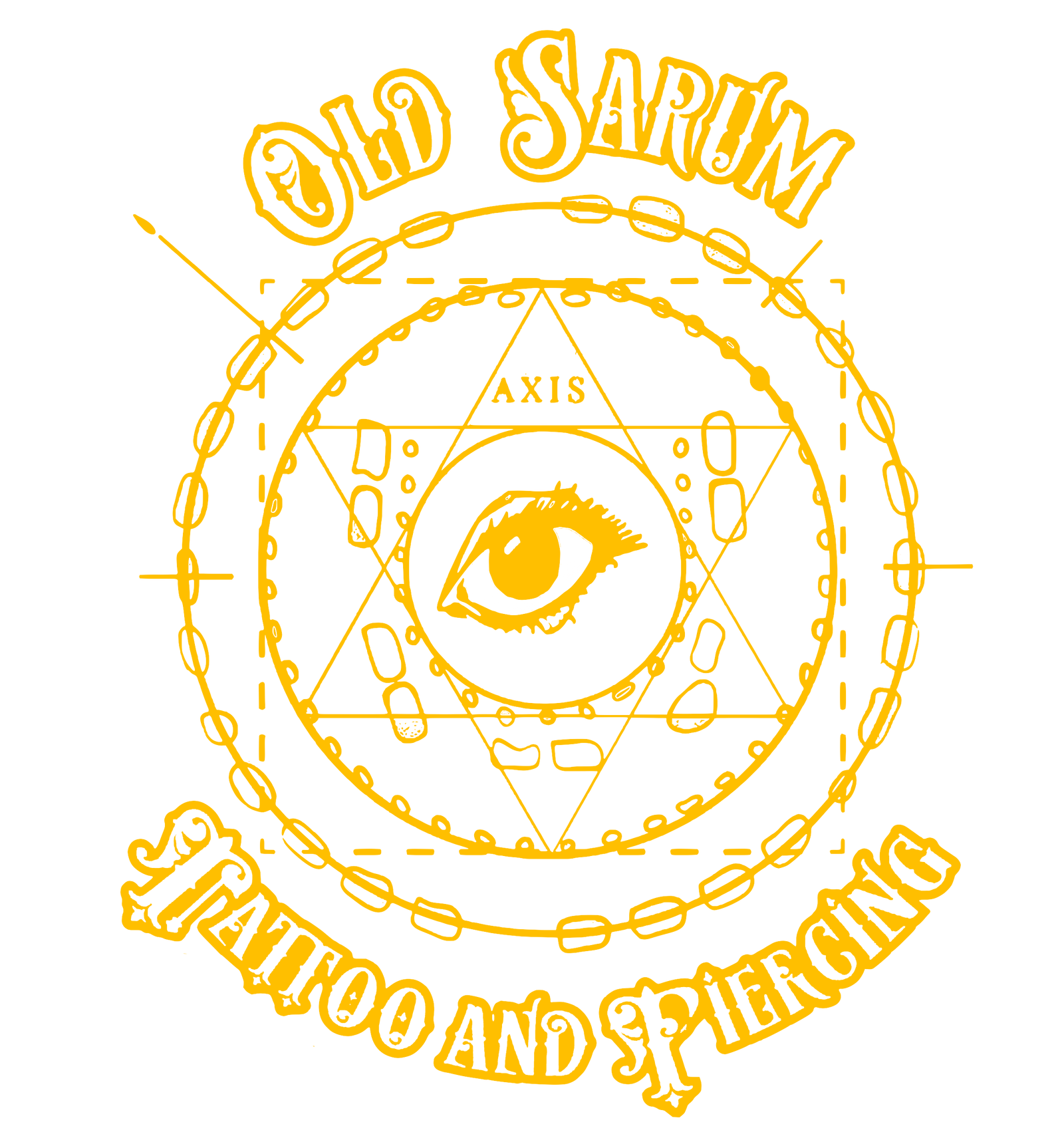 Old Sarum Tattoo Logo In Gold Full Size