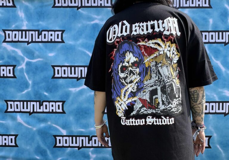 old sarum tattoo popup branded tshirt at download festival
